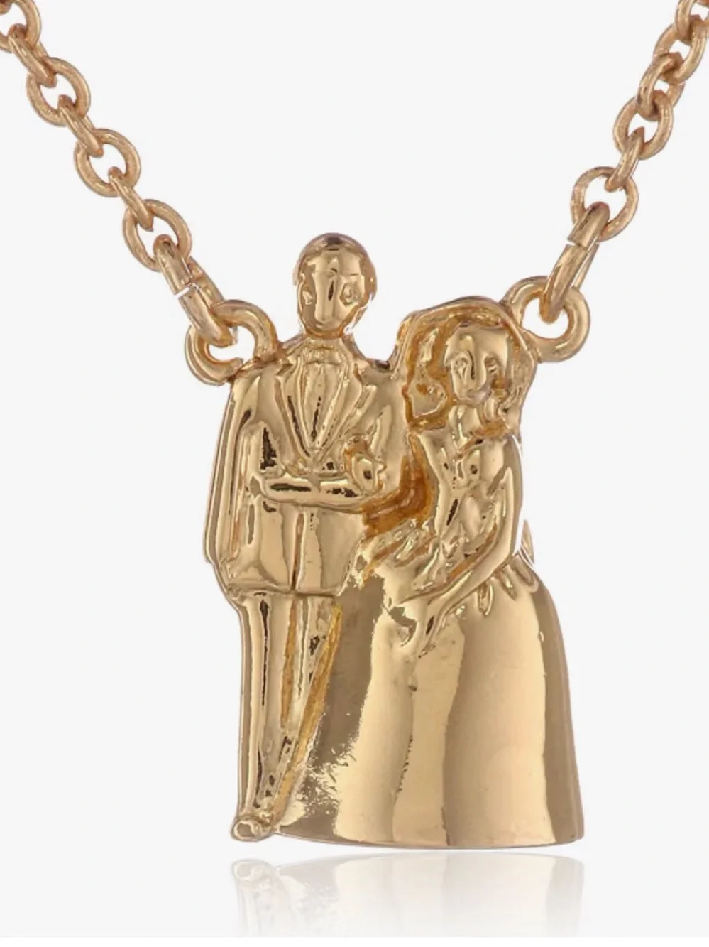 kate spade gold Bride & Groom Pendant Necklace